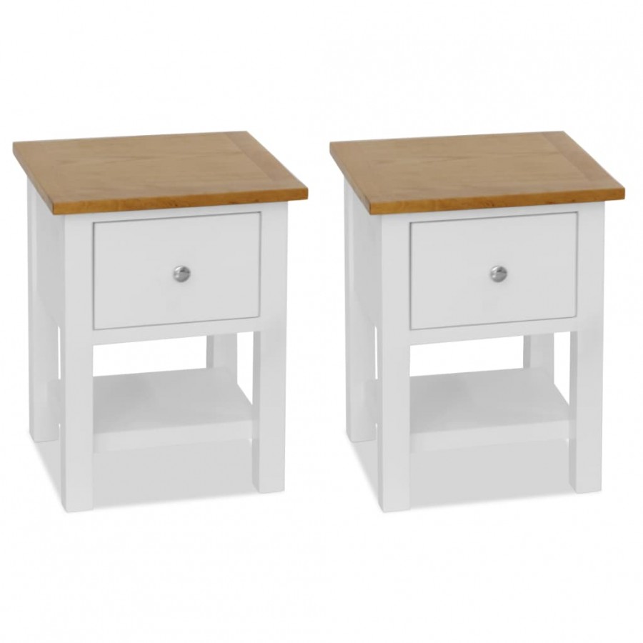 Tables de chevet 2 pcs 36x30x47 cm bois de chêne massif