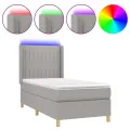cadre de lit matelas LED Gris clair 80x200cm Tissu
