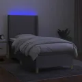 cadre de lit matelas LED Gris clair 80x200cm Tissu