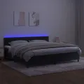 cadre de lit avec matelas et LED Noir 200x200 cm
