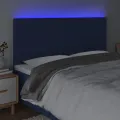 Tête de lit à LED Bleu 200x5x118/128 cm Tissu