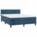 cadre de lit avec matelas LED Bleu foncé 140x190 cm