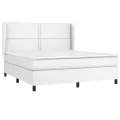 cadre de lit avec matelas Blanc 160x200cm Similicuir