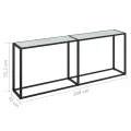 Table console Marbre blanc 200x35x75,5 cm Verre trempé
