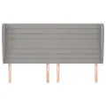 Tête de lit avec oreilles Gris clair 163x23x118/128 cm Tissu