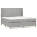 cadre de lit avec matelas Gris clair 160x200cm Tissu