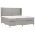 cadre de lit avec matelas Gris clair 160x200cm Tissu