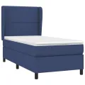 cadre de lit avec matelas Bleu 90x200 cm Tissu