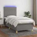 cadre de lit avec matelas et LED Gris foncé 80x200cm