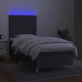 cadre de lit avec matelas et LED Gris foncé 80x200cm