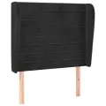 Tête de lit avec oreilles Noir 103x23x118/128 cm Velours