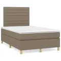 cadre de lit avec matelas Taupe 120x200 cm Tissu