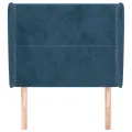 Tête de lit avec oreilles Bleu foncé 83x23x118/128 cm Velours