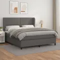 cadre de lit avec matelas Gris 180x200 cm Similicuir