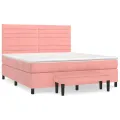 cadre de lit avec matelas Rose 180x200 cm Velours