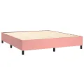 cadre de lit avec matelas Rose 180x200 cm Velours