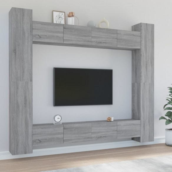 Ensemble de meubles TV 8 pcs Sonoma gris Bois d'ingénierie