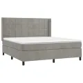 cadre de lit matelas et LED Gris clair 160x200 cm