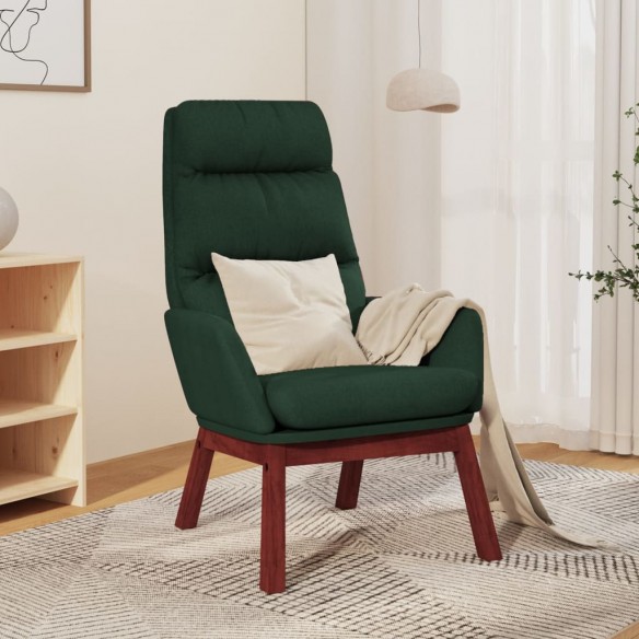 Chaise de relaxation Vert foncé Tissu