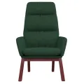 Chaise de relaxation Vert foncé Tissu