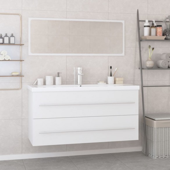 Ensemble de meubles de salle de bain Blanc Bois d'ingénierie