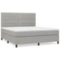 cadre de lit avec matelas Gris clair 180x200cm Tissu