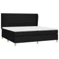 cadre de lit avec matelas Noir 200x200 cm Tissu