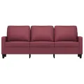 Canapé à 3 places Rouge bordeaux 180 cm Tissu