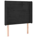 cadre de lit matelas et LED Noir 100x200 cm Velours