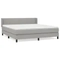 cadre de lit avec matelas Gris clair 160x200cm Tissu