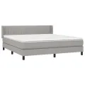 cadre de lit avec matelas Gris clair 160x200cm Tissu