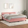 cadre de lit avec matelas Rose 180x200 cm Velours