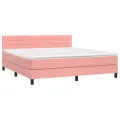 cadre de lit avec matelas Rose 180x200 cm Velours