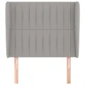 Tête de lit avec oreilles Gris clair 83x23x118/128 cm Tissu