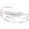 Cadre de lit bois massif 90x190 cm simple