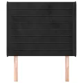 Tête de lit avec oreilles Noir 103x16x118/128 cm Velours