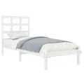 Cadre de lit Blanc Bois massif 90x190 cm Simple