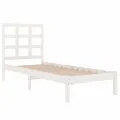 Cadre de lit Blanc Bois massif 90x190 cm Simple