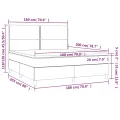 cadre de lit matelas et LED Rose 180x200 cm Velours