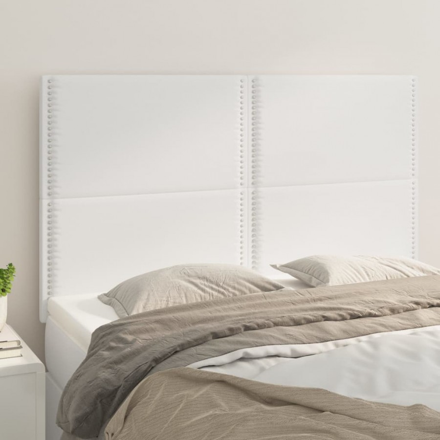 Têtes de lit 4 pcs Blanc 72x5x78/88 cm Similicuir