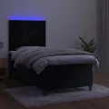 cadre de lit avec matelas LED Noir 80x200cm Velours