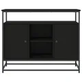 Buffet noir 100x35x80 cm bois d'ingénierie