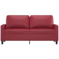 Canapé à 2 places Rouge bordeaux 140 cm Similicuir