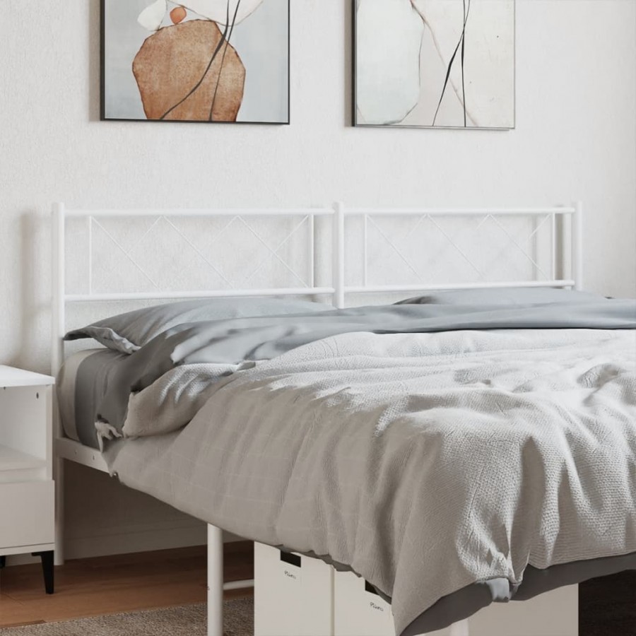 Tête de lit métal blanc 135 cm