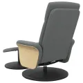 Fauteuil de massage inclinable et repose-pieds gris foncé tissu