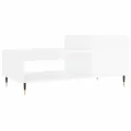 Table basse Blanc brillant 100x50x45 cm Bois d'ingénierie