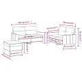 Ensemble de canapés 3 pcs avec coussins Noir Tissu