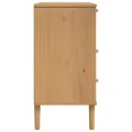 Commode SENJA aspect de rotin marron bois de pin solide