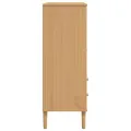Buffet SENJA aspect rotin marron 90x40x112cm bois massif de pin