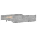 Cadre de lit tête de lit et pied de lit gris béton 180x200 cm